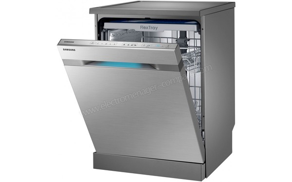 SAMSUNG Water Wall DW60H9950FS - Vue 3/4 droite porte ouverte