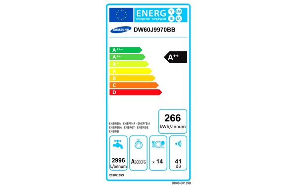 SAMSUNG DW60J9970BB - &Eacute;tiquette &eacute;nergie