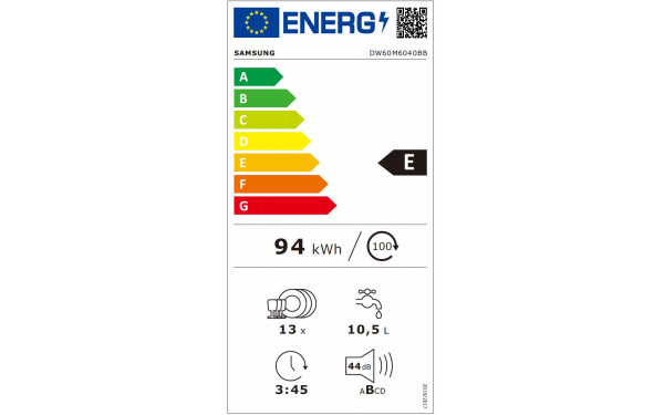 SAMSUNG DW60M6040BB - &Eacute;tiquette &eacute;nergie v2