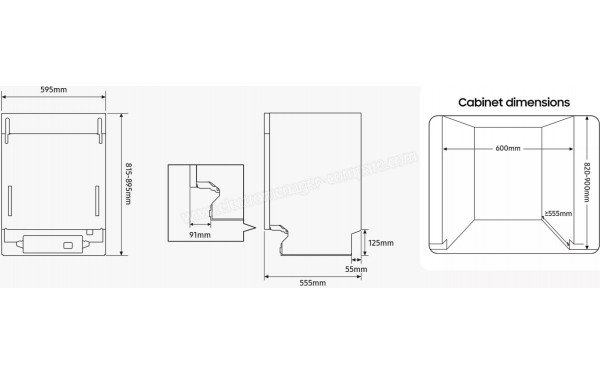 SAMSUNG DW90H79JAI0 - Dimensions