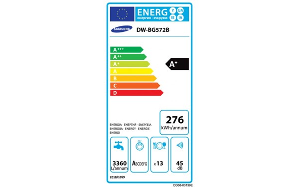 SAMSUNG DW-BG572B - &Eacute;tiquette &eacute;nergie
