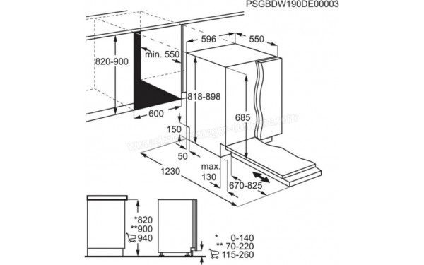 ELECTROLUX EEZ69300W - Dimensions