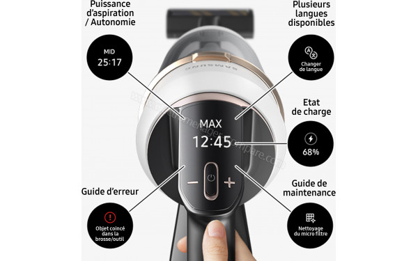 SAMSUNG F-VS20C85TW-V1 - Vue de l'&eacute;cran de commandes