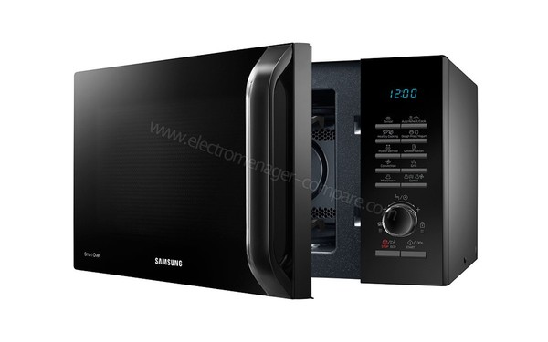 SAMSUNG MC28H5125AK Import EU - Vue 3/4 droite, porte ouverte