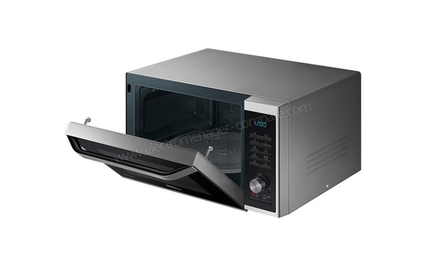 SAMSUNG MC32J7035AS - Vue 3/4 droite, porte ouverte