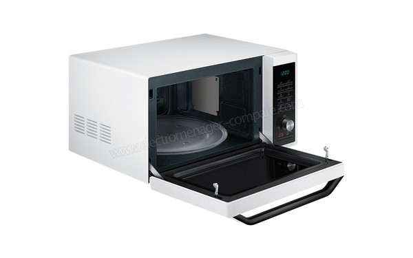 SAMSUNG MC32J7035AW - Vue 3/4 gauche, porte ouverte