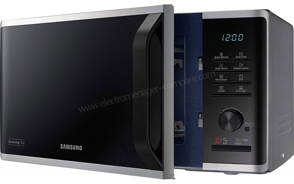 SAMSUNG MG23K3515AS/EG - Vue 3/4 droite porte ouverte
