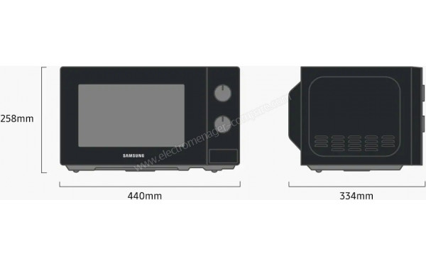 SAMSUNG MS20A3010AH/EG - Dimensions