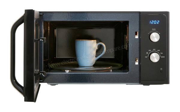 SAMSUNG MS23F301EAK - Vue de face, porte ouverte (cr&eacute;dit : Boulanger)