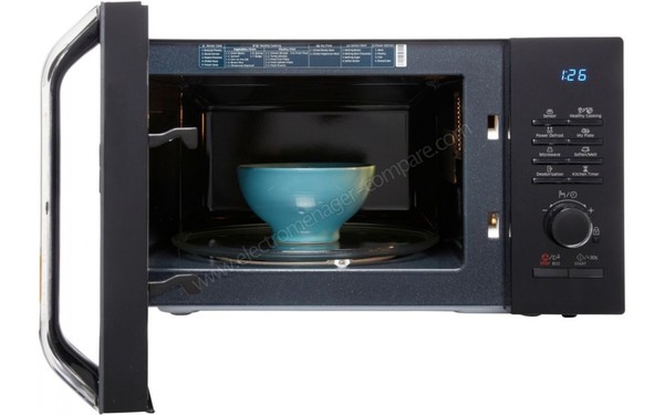 SAMSUNG MS23H3125FK - Vue de face, porte ouverte (cr&eacute;dit : Boulanger)