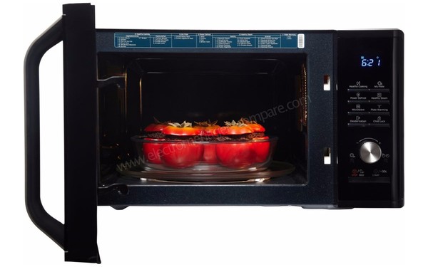 SAMSUNG MS28J5255UB - Vue de face, porte ouverte (cr&eacute;dit : Boulanger)