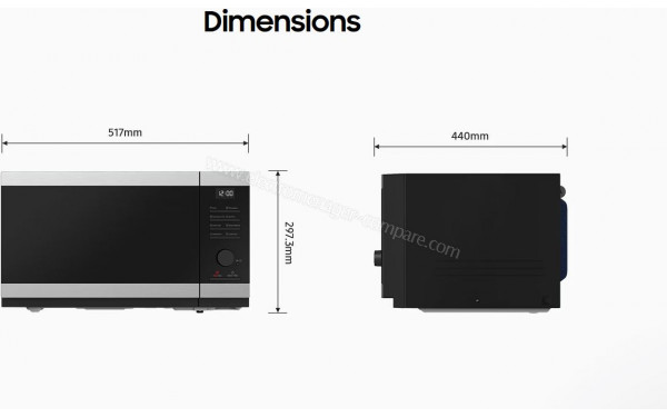 SAMSUNG MS32DG4504AT - Dimensions