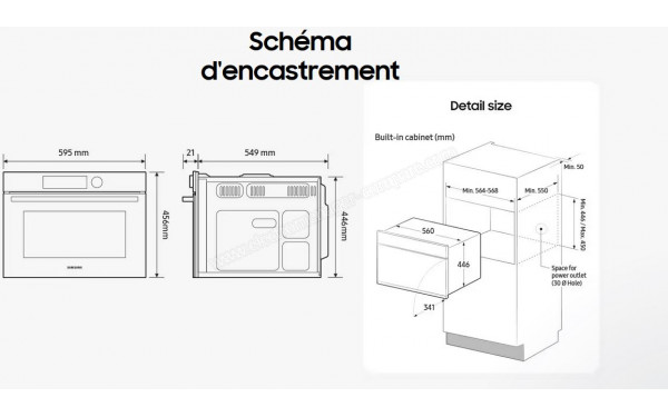 SAMSUNG NQ5B5713GBK - Dimensions