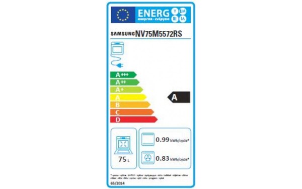 SAMSUNG NV75M5572RS - &Eacute;tiquette &eacute;nergie