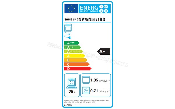 SAMSUNG NV75N5671BS - Etiquette four enti&egrave;re