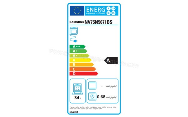 SAMSUNG NV75N5671BS - Etiquette four superieur