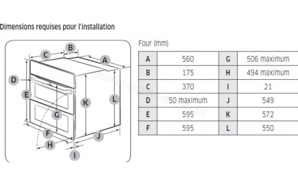 SAMSUNG NV75R7676RB - Sch&eacute;ma technique (cr&eacute;dit : Boulanger)