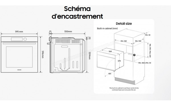 SAMSUNG NV7B41307AB - Dimensions