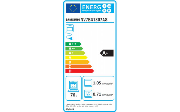 SAMSUNG NV7B41307AS - &Eacute;tiquette &eacute;nergie