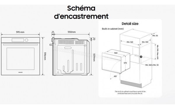 SAMSUNG NV7B4430YCB - Dimensions