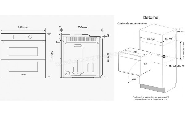 SAMSUNG NV7B4550VAK/U3 - Dimensions