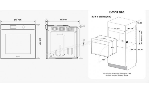 SAMSUNG NV7B7970CAN - Dimensions