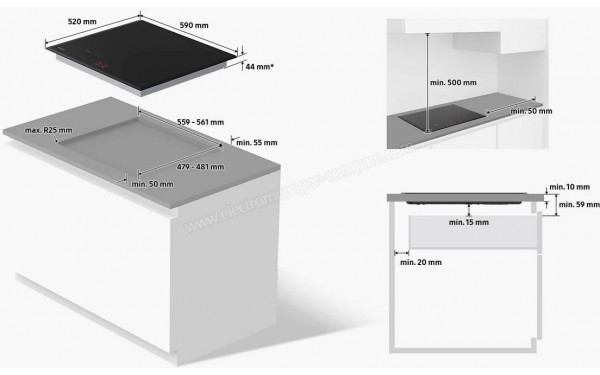 SAMSUNG NZ64B5045GK - Dimensions
