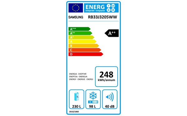 SAMSUNG RB33J3205WW - &Eacute;tiquette &eacute;nergie