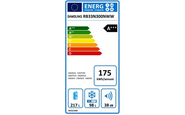 SAMSUNG RB33N300NWW - &Eacute;tiquette &eacute;nergie