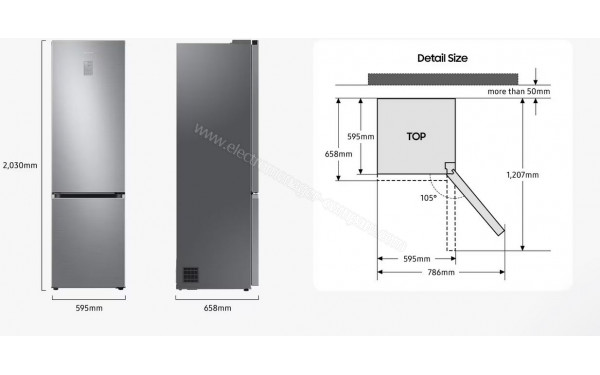 SAMSUNG RB34C632ESA - Dimensions