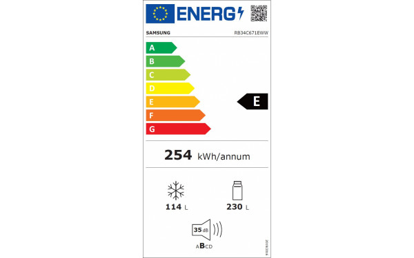 SAMSUNG RB34C671EWW - &Eacute;tiquette &eacute;nergie v2