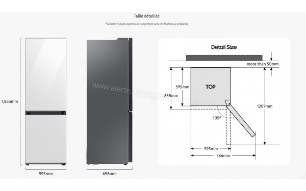 SAMSUNG RB34C705CB1 - Dimensions