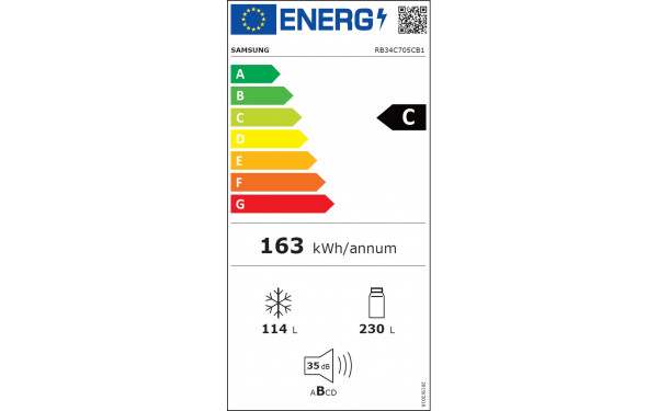 SAMSUNG RB34C705CB1 - &Eacute;tiquette &eacute;nergie v2
