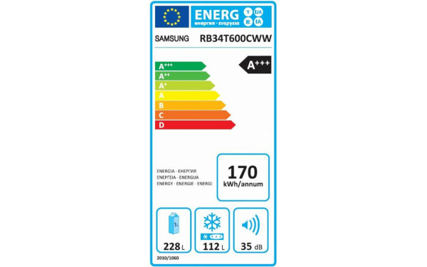 SAMSUNG RB34T600CWW - &Eacute;tiquette &eacute;nergie