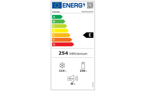 SAMSUNG RB34T602EWW - &Eacute;tiquette &eacute;nergie v2