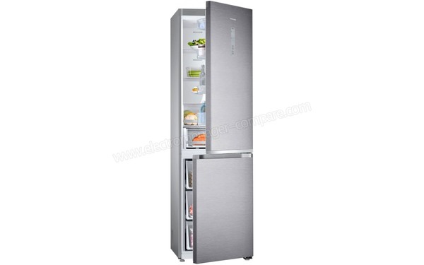 SAMSUNG RB36J8215SR - Vue 3/4 gauche portes entrouvertes