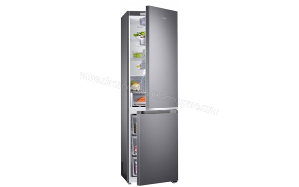 SAMSUNG RB36R8717S9 - Vue 3/4 gauche porte ouverte (cr&eacute;dit : Boulanger)