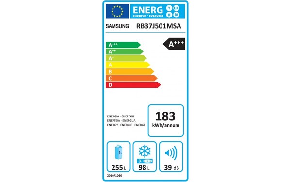 SAMSUNG RB37J501MSA - &Eacute;tiquette &eacute;nergie