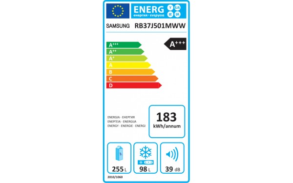 SAMSUNG RB37J501MWW - &Eacute;tiquette &eacute;nergie
