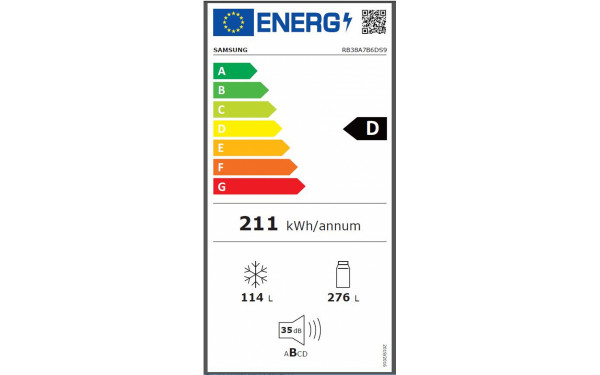 SAMSUNG RB38A7B6DS9 - &Eacute;tiquette &eacute;nergie v2