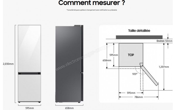 SAMSUNG RB38C600ESA - Dimensions