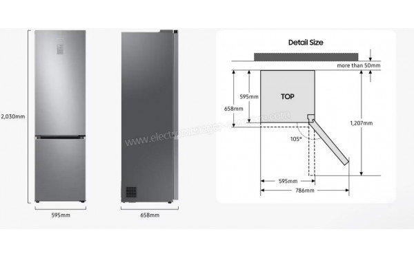 SAMSUNG RB38C600EWW - Dimensions