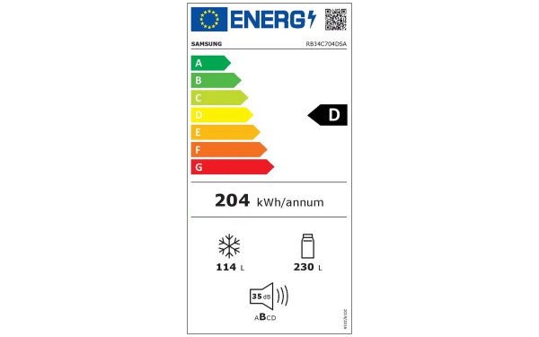 SAMSUNG RB38C602CSA - &Eacute;tiquette &eacute;nergie v2