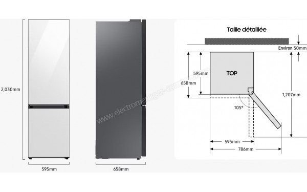 SAMSUNG RB38C603CS9 - Dimensions