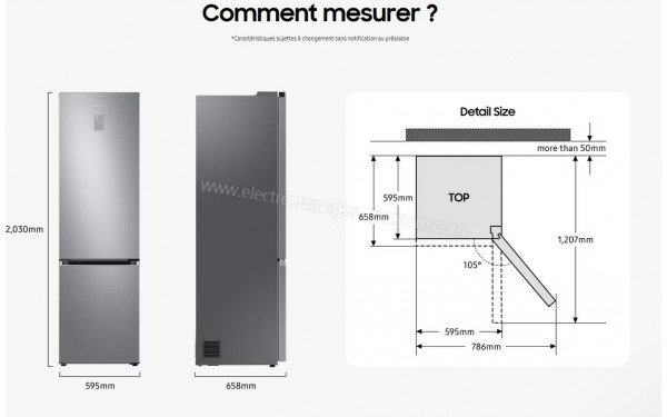 SAMSUNG RB38C603DB1 - Dimensions