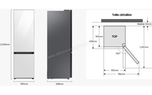 SAMSUNG RB38C655DS9 - Dimensions