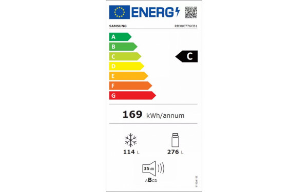 SAMSUNG RB38C776CB1 - &Eacute;tiquette &eacute;nergie v2