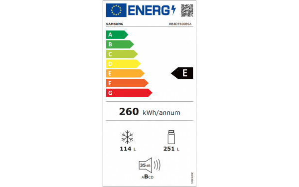SAMSUNG RB3DT600ESA - &Eacute;tiquette &eacute;nergie v2