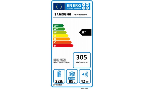 SAMSUNG RB3VRS150WW - &Eacute;tiquette &eacute;nergie