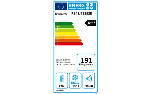 SAMSUNG RB41J7859SR - &Eacute;tiquette &eacute;nergie